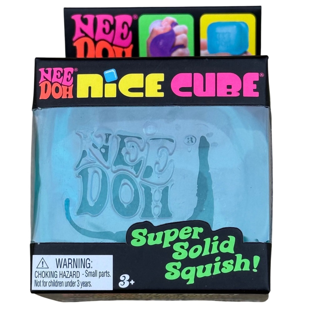 Schylling NeeDoh Nice Cube Unisex Blue New Super Solid Squish Fidget Sensory Toy